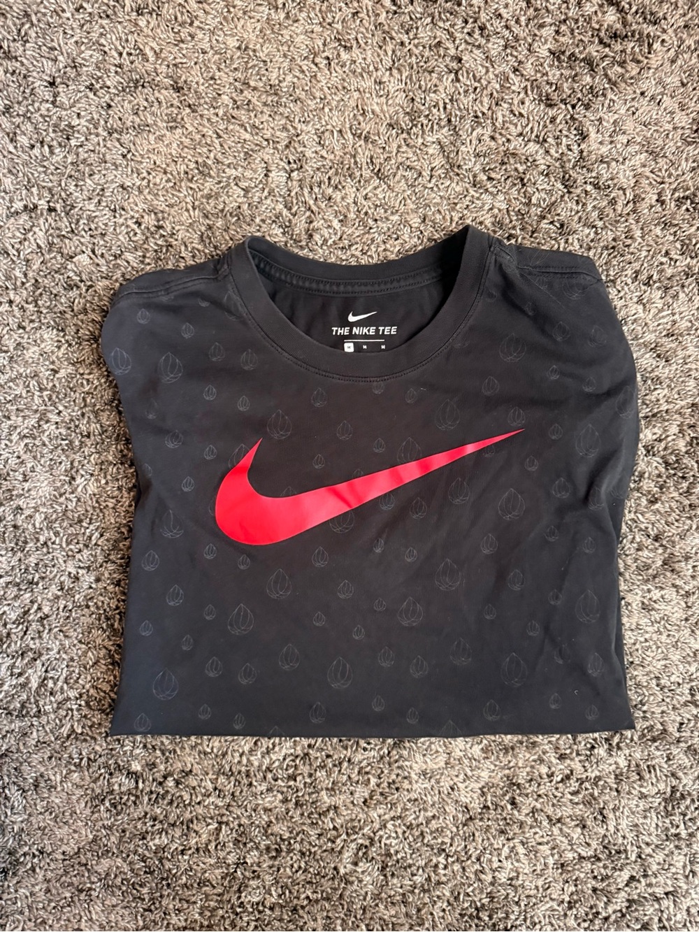 Nike Black Short Sleeve Tee with Red Swoosh